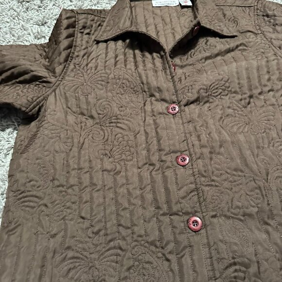 New Direction 90s Brown Quilted Grandma Core Jacket Size XL - Picture 3 of 6